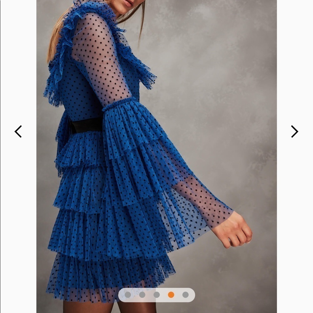 Ravasa & Vanessa Trendol Blue & Black Dot Dress Medium - Picture 12 of 14
